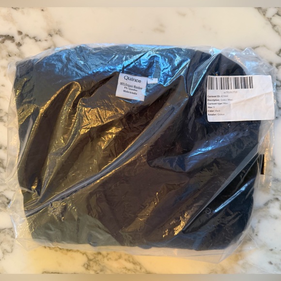 New Quince Wm's Organic Bamboo Luxury Soft Comfy Jersey Long  Robe Black Sz S - Picture 6 of 6